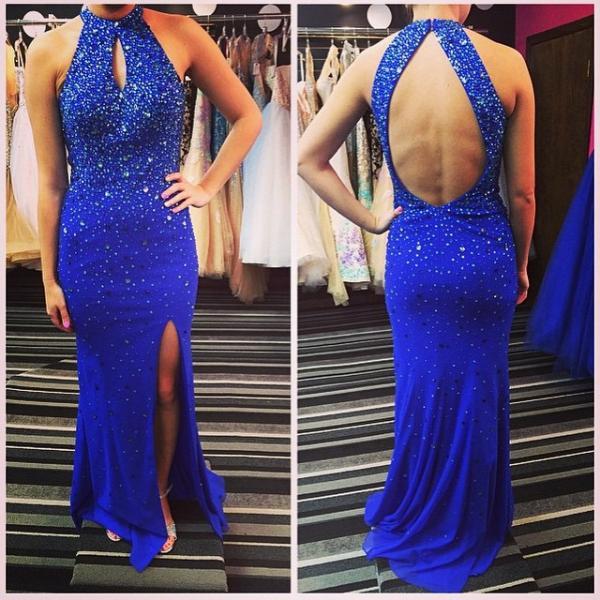 Sexy Royal Blue Prom Evening Dress Party Gowns Formal Dresses 2017 On